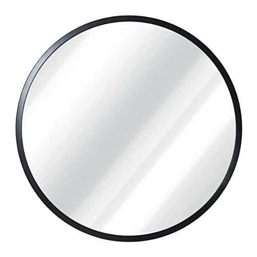 HBCY Creations Circle Wall Mirror Inch Round Wall Mirror for Entryways, Washrooms, Living Rooms and More (Black, 16")