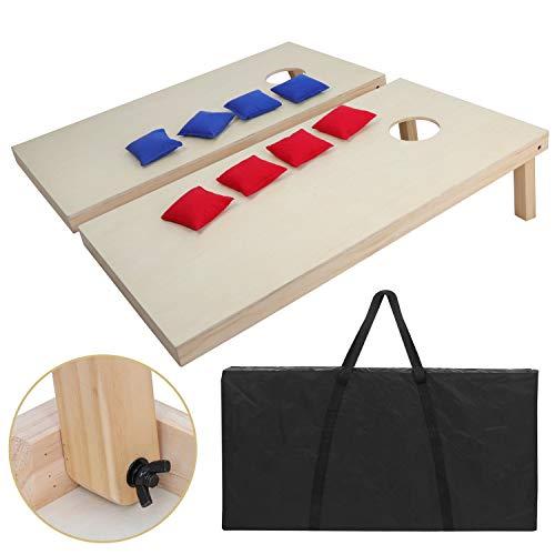 ZENY Portable Solid Wood Premium Cornhole Set Regulation Size Bean Bag Toss Game Set 4'x2' Game Boards & 8 Corn Hole Bags Outdoor Game