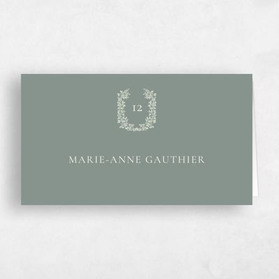 Deep Sage, Green Wedding Place Card - Mirra