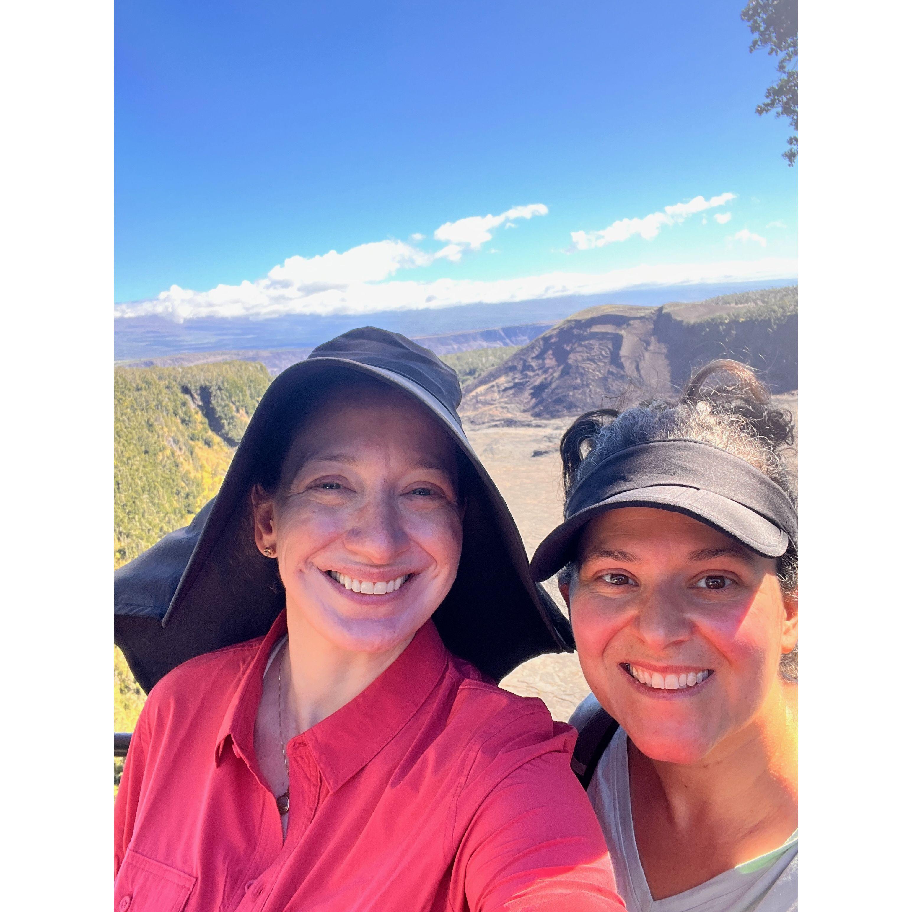 Hiking a volcano in Hawaii