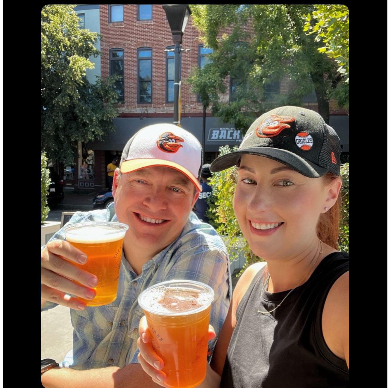In Fells Point, Baltimore, before heading to an Orioles game!