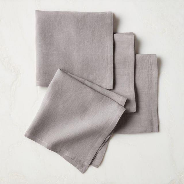 Personalized Bolt Grey Linen Napkins Set of 4