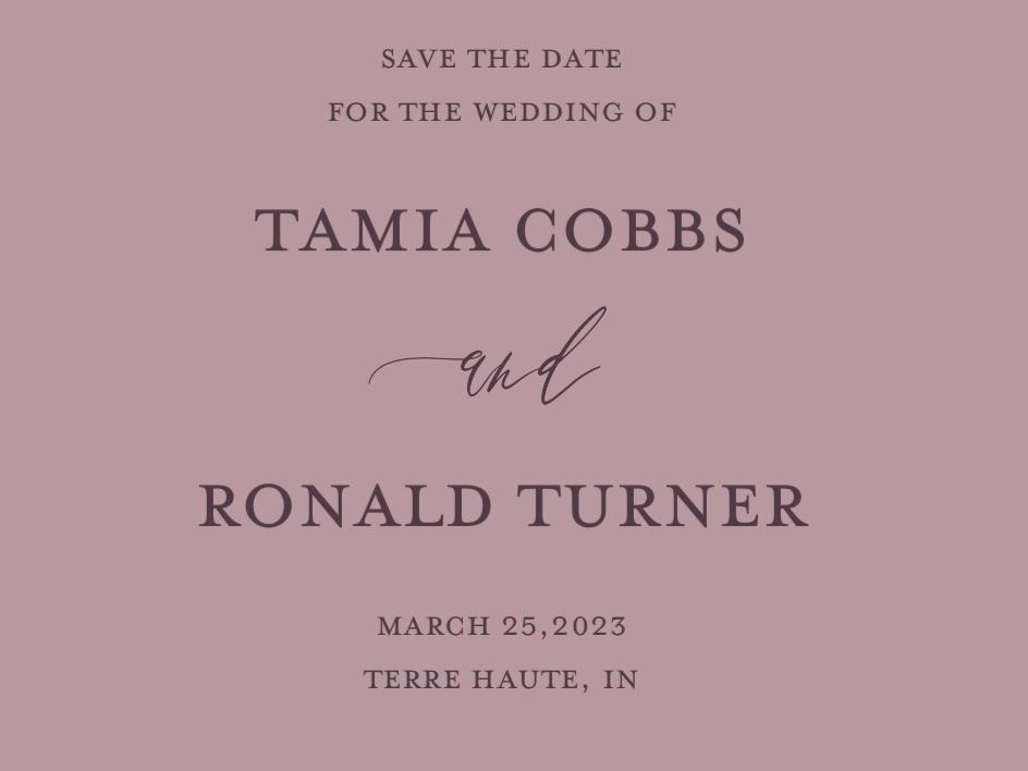 The Wedding Website of Tamia Cobbs and Ronald Turner