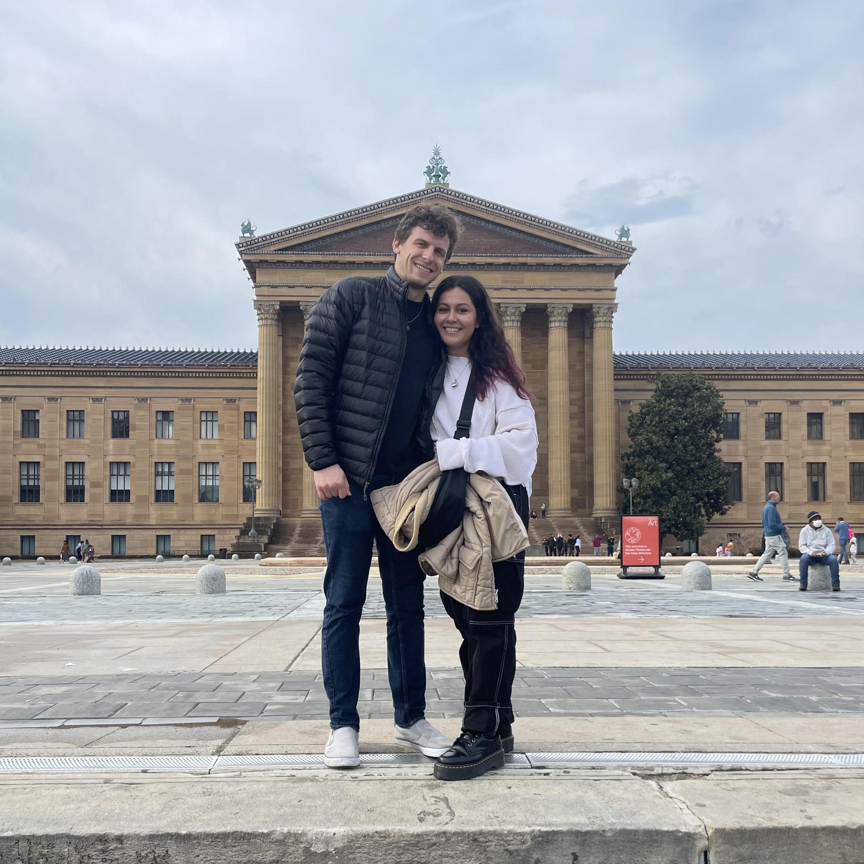 Our first picture together in front of the Philadelphia Museum of Art <3