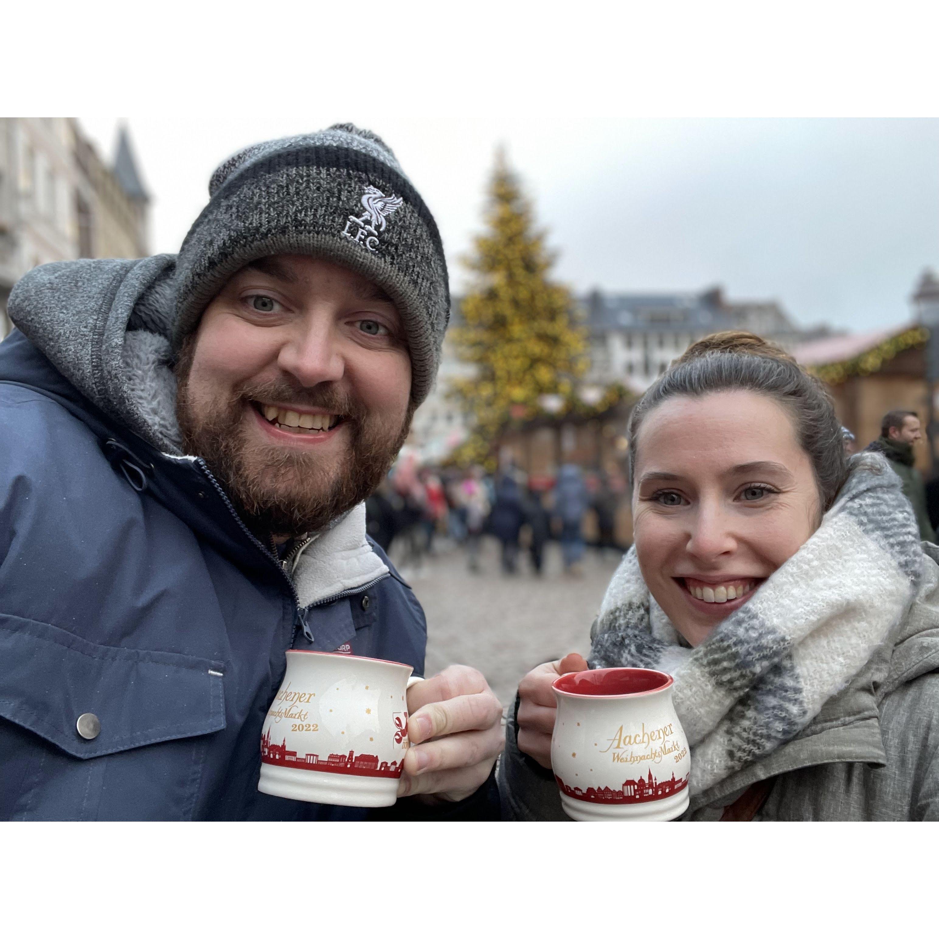 Yearly tradition of drinking gluhwein in Germany