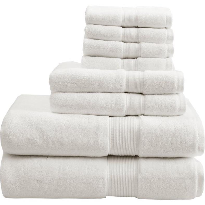 8pc Cream Cotton Bath Towel Set