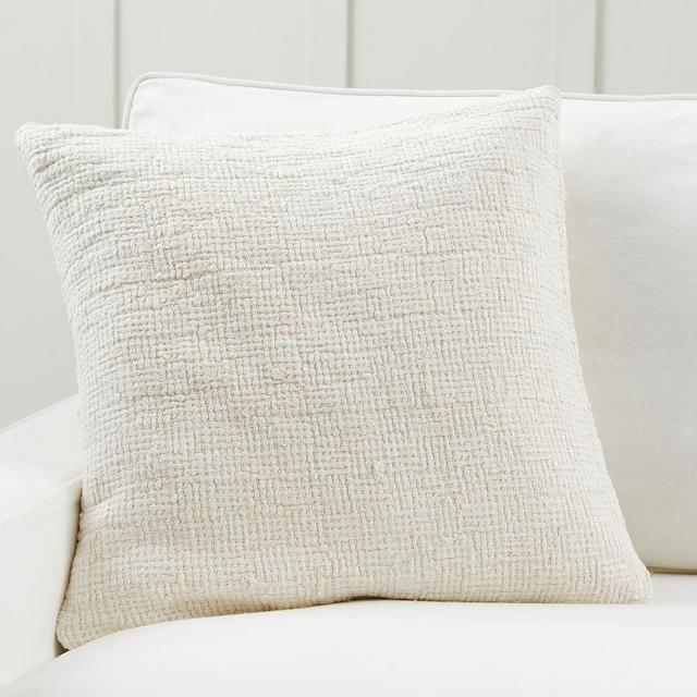 Ivy Linen Textured Pillow Cover, 22 x 22", Ivory