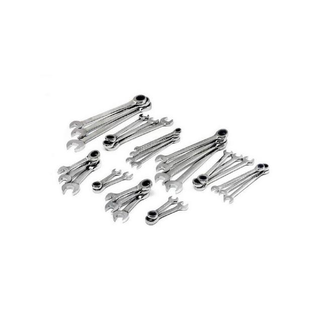 SAE/MM Ratcheting Wrench Set with Stubby (30-Piece)