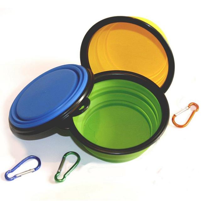 COMSUN Collapsible Dog Bowl, Foldable Expandable Cup Dish for Pet Cat Food Water Feeding Portable Travel Bowl Free Carabiner