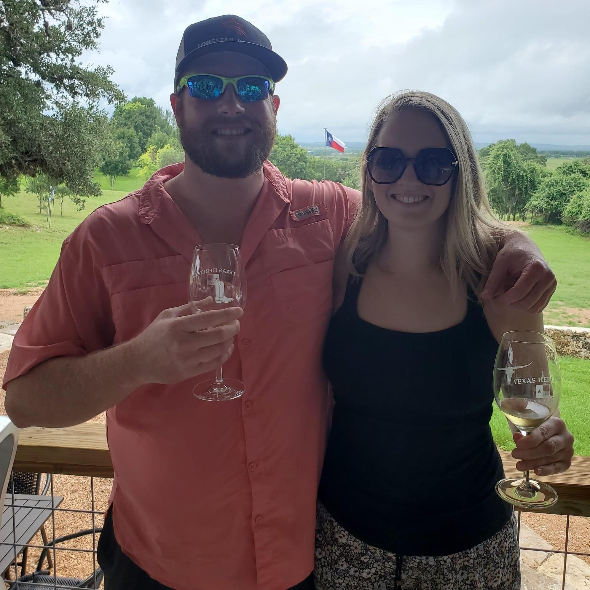 Sipping some wine and enjoying Fredericksburg, TX