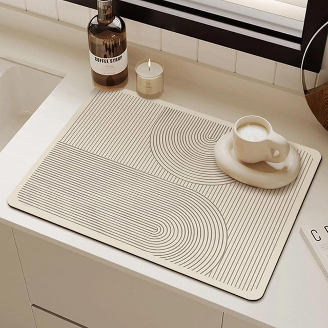 Snowsof Dish Drying Mat - Absorbent Countertop Mat for Coffee Maker, Dish Rack (05,12''×20'')