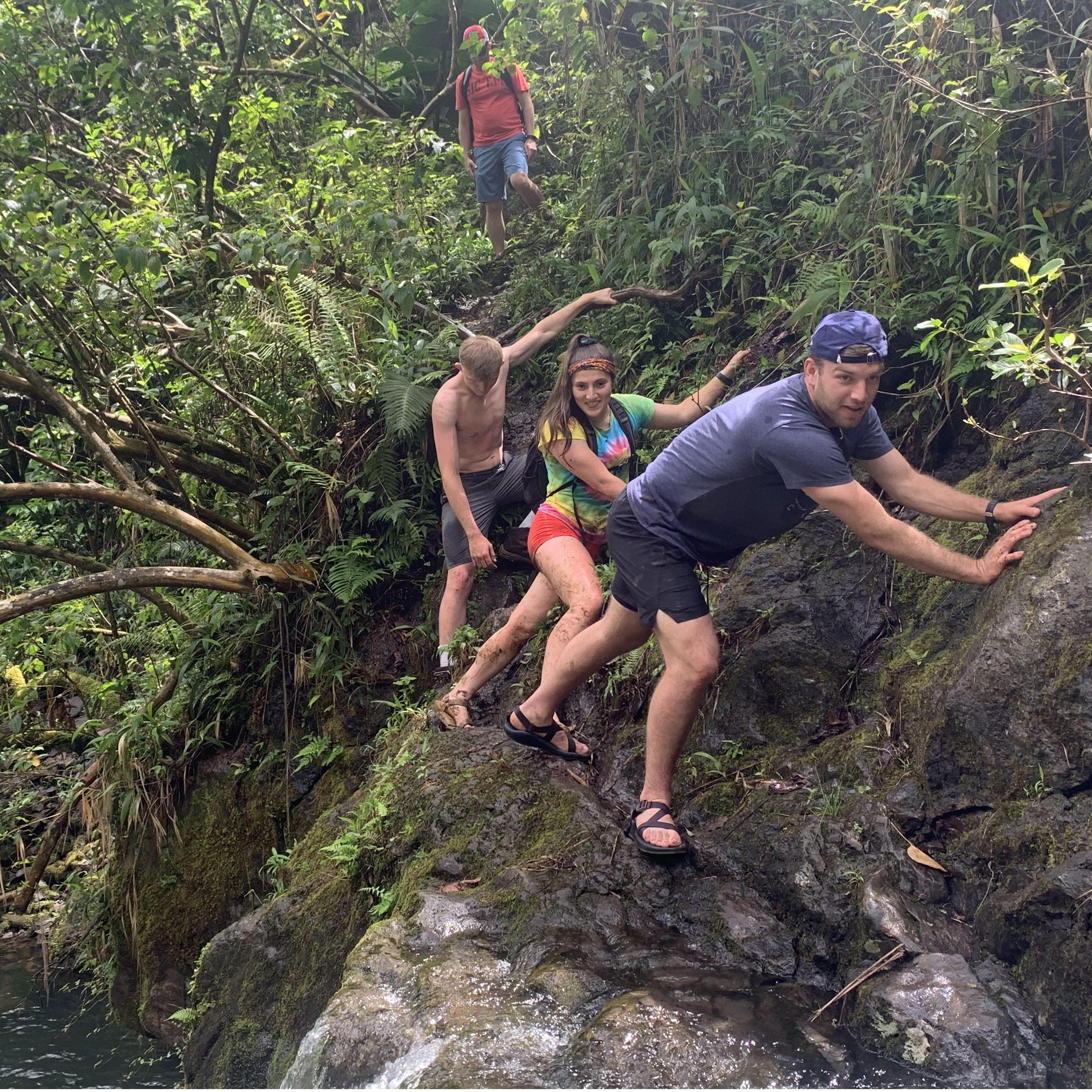 2021 trip to Maui! George & Brock came to help me off the waterfall