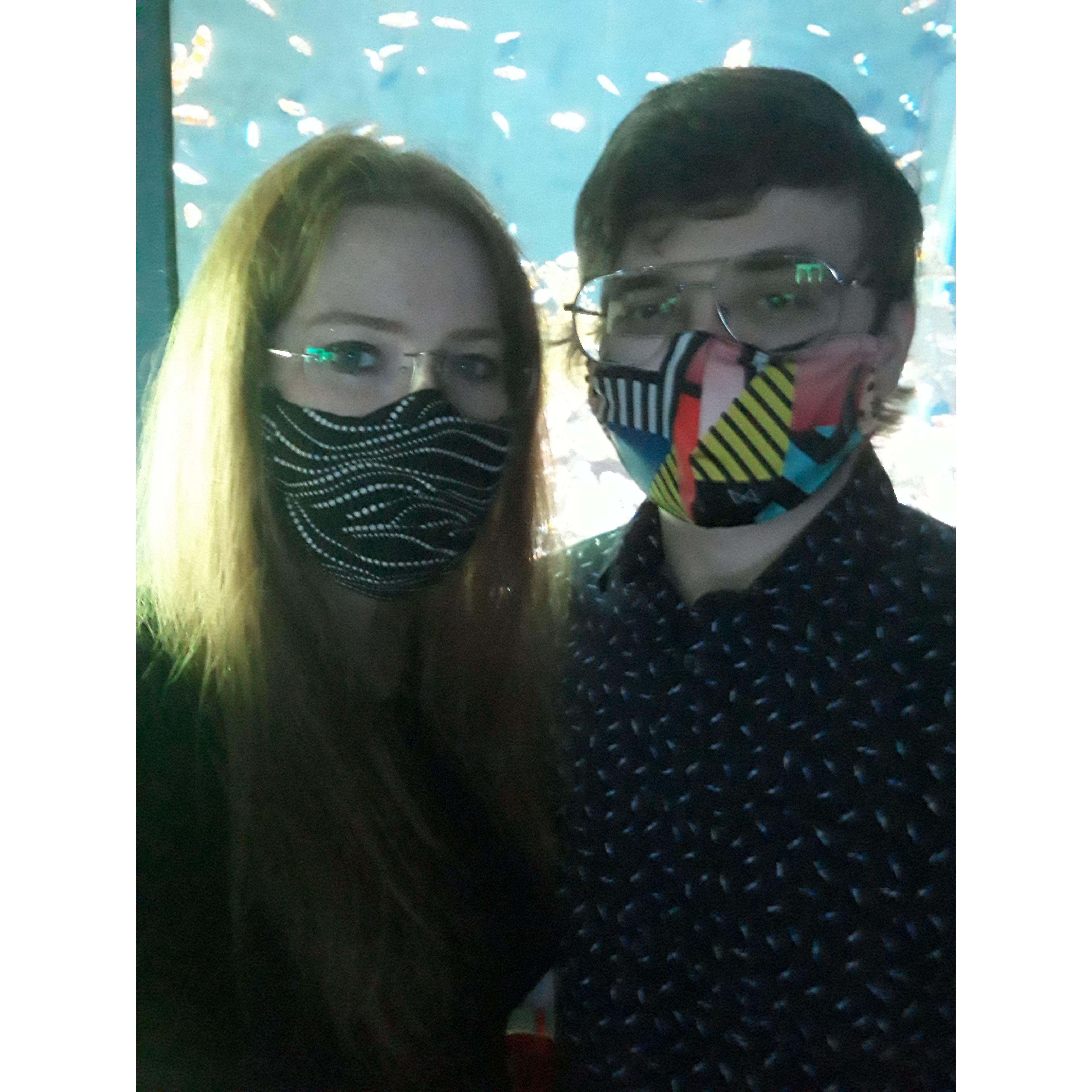 We had to wear masks but the fish did not.