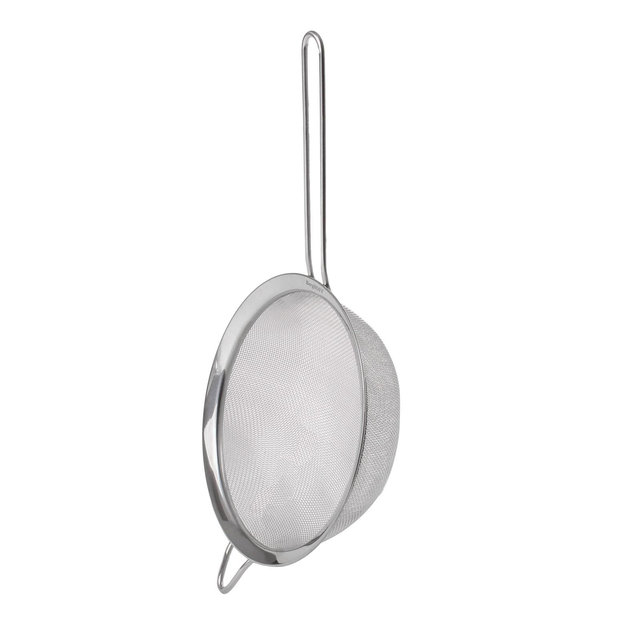 BergHOFF Essentials 18/8 Stainless Steel Fine Mesh Strainer 8 Inches, Long, Ergonomically Designed Handle, Dishwasher Safe