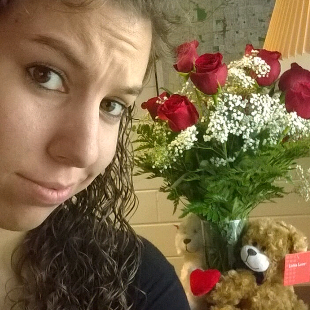 The first time Jack sent Caren flowers at work.