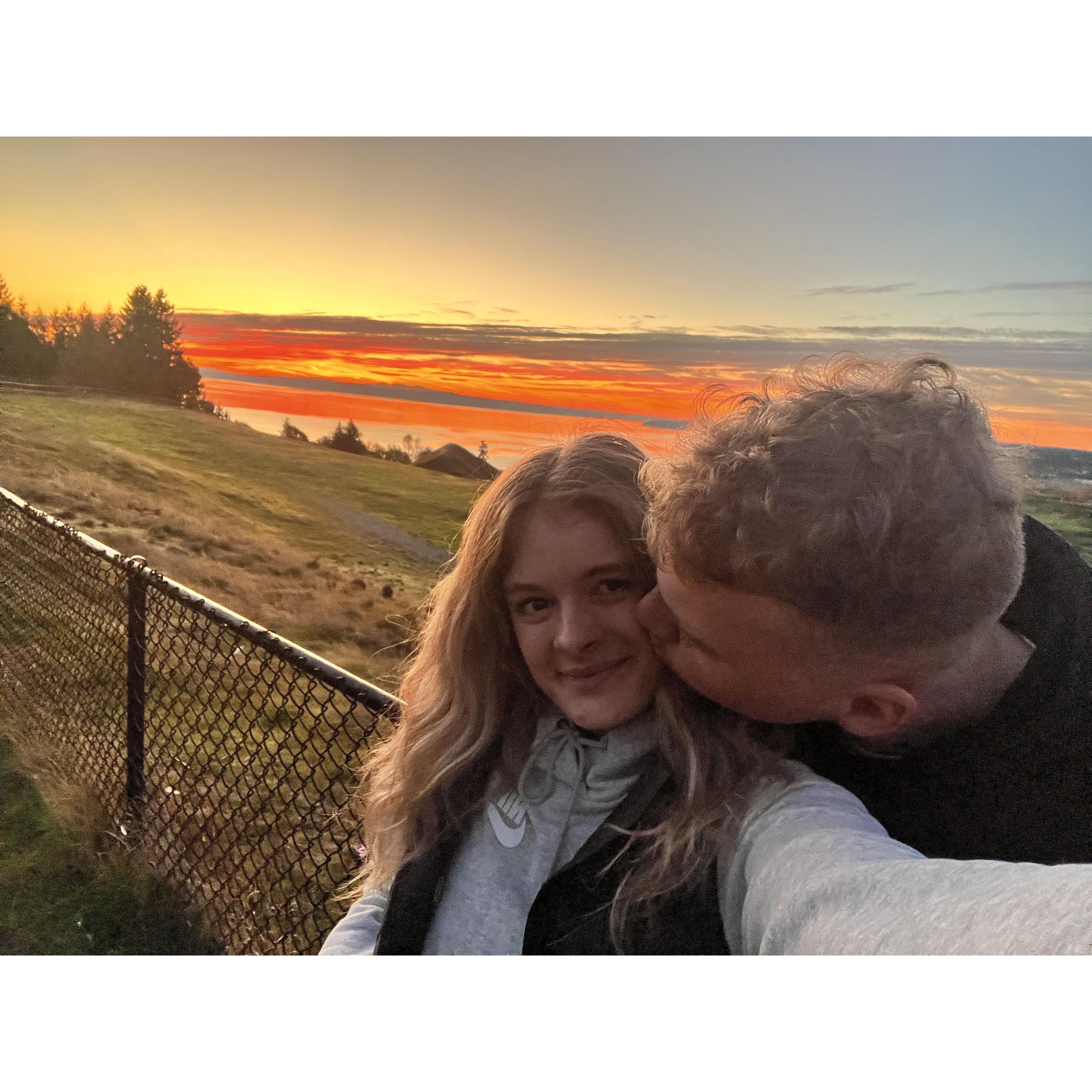 "The sunset is almost as pretty as you" - The groom to the bride