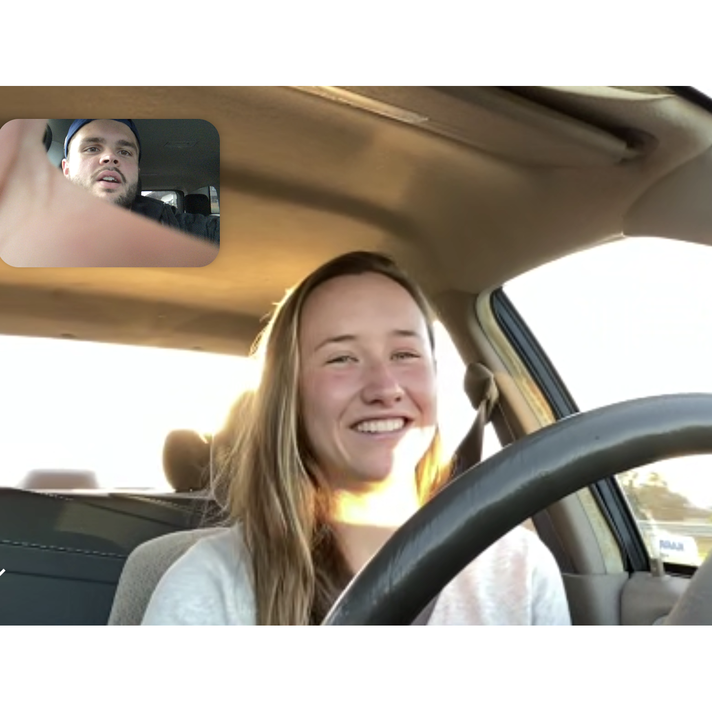 The first of many very long video calls - Mike calling Ashley for hours while she drove from LA to SF, December 2021