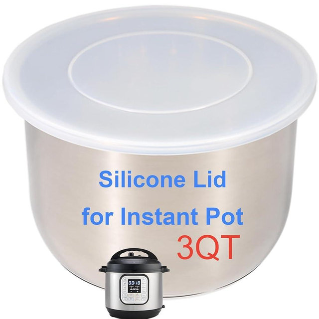 Silicone Lid for Instant Pot 3 QT, 8.1IN Reusable Pot Cover for Instant Pot 3 Quart, Lid 3 qt for Instantpot, Reusable Silicone Lid for Bowl & Food Cover, Accessories for Instapot, Transparent White