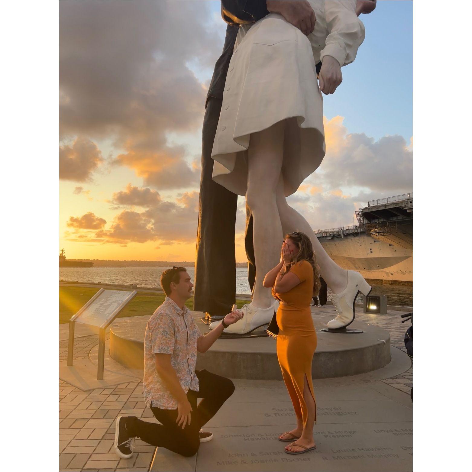 Engaged where we had our first date/first kiss