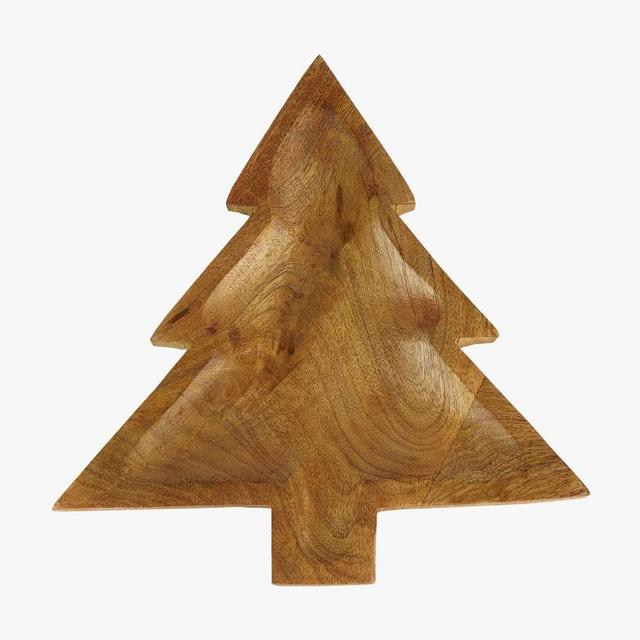 Mango Wooden Christmas Tree Tray, 10"L