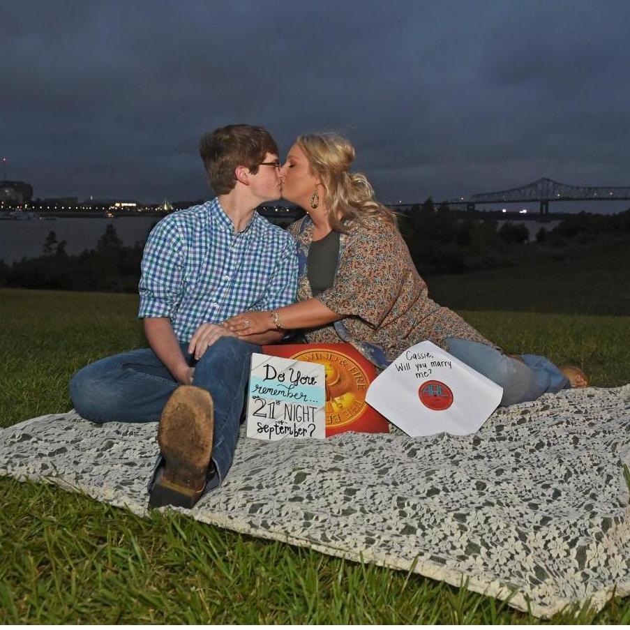 Our engagement on the levee in Port Allen, LA!