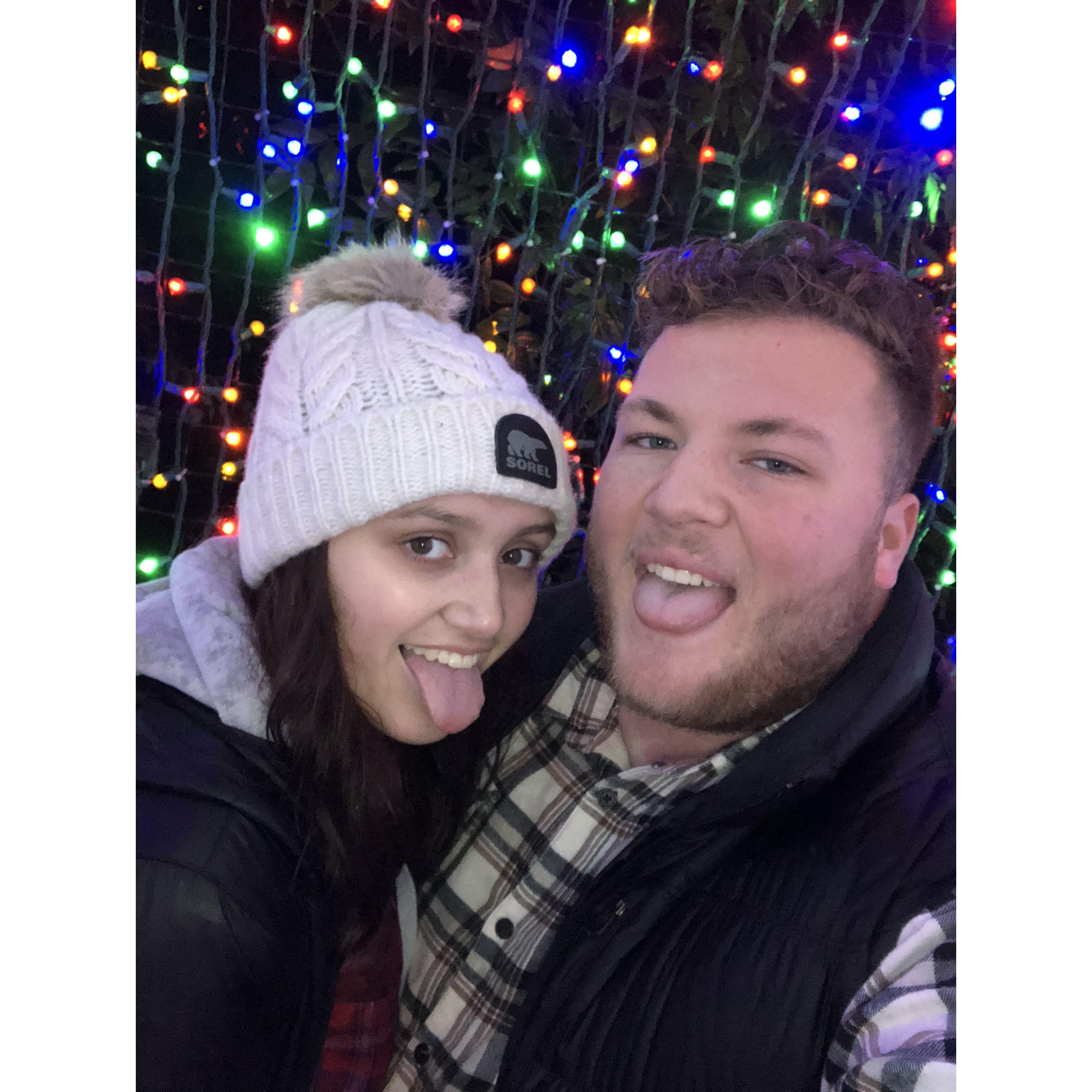 Our very first date on Dec. 17, 2018 to the Zoo Lights in Oregon.