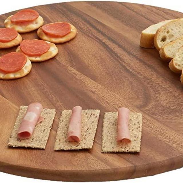 Woodard & Charles Round Lazy Susan Turntable with Stainless Steel Ball Bearing Mechanism (Brown)