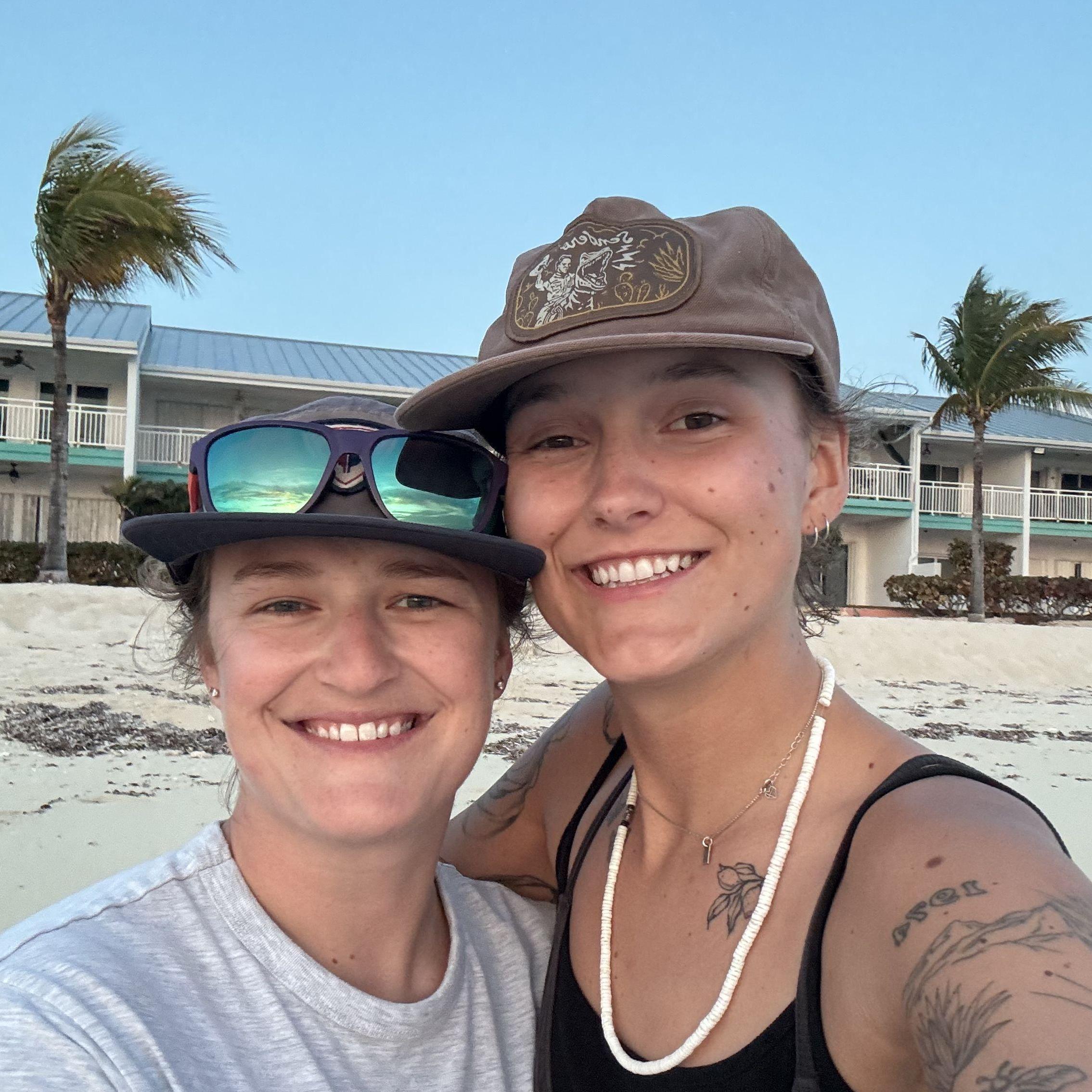 Watching the sunset on the beach outside the condo in Bimini. January 2025.