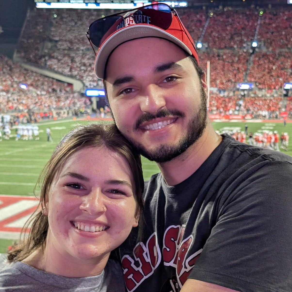 Our first OSU football game together! The usher who took this picture asked if we were married and Alex said "not yet"