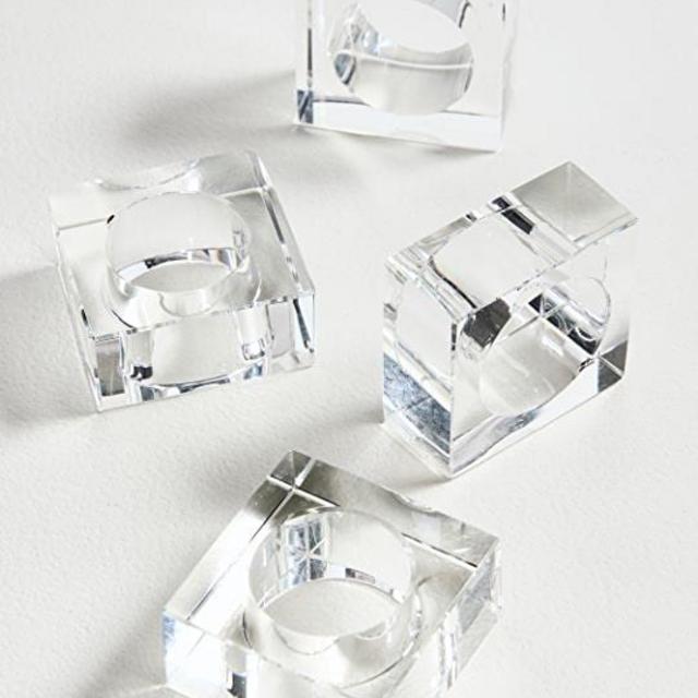 Tizo Design Crystal Napkin Rings Set