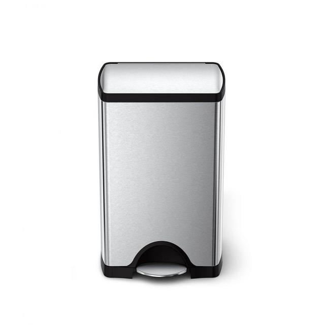 rectangular step can brushed stainless steel