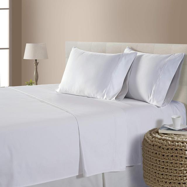 CHATEAU HOME COLLECTION Luxury 800-Thread-Count 100% Egyptian Cotton Bed Sheets, 4 Pc Cal King - White Sheet Set, Single Ply Long-Staple Yarns, Sateen Weave, Fits Mattress Upto 18'' Deep Pocket