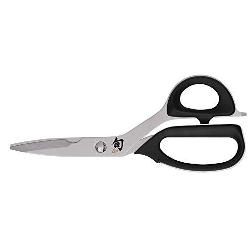 Shun Premium Kitchen Shears; Stainless Steel Construction with Elastomer Grips for Comfortable Use; Notched Blade Convenient for Cutting Stems and Small Bones; Blades Separate for Easy Cleaning