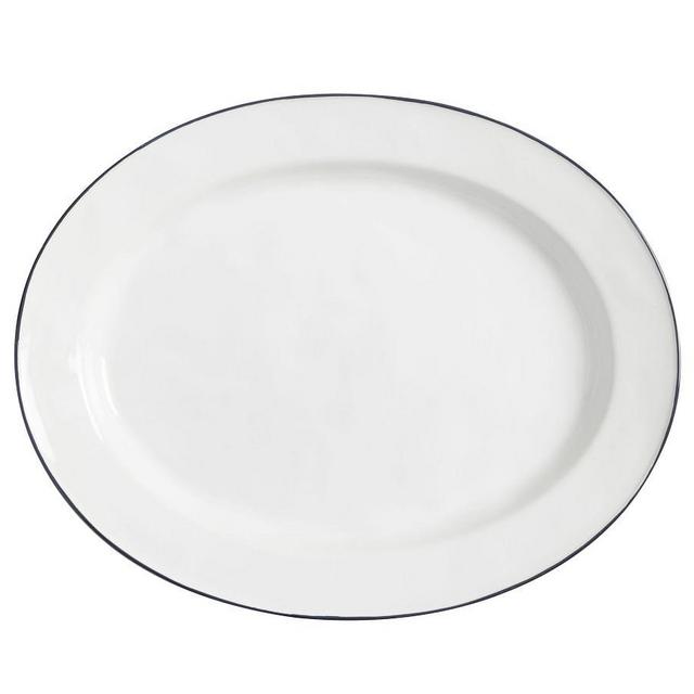 Costa Nova Beja Rimmed Oval Serving Platter, Large