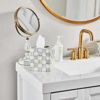 Sterling Check Steel Boutique Tissue Box Cover