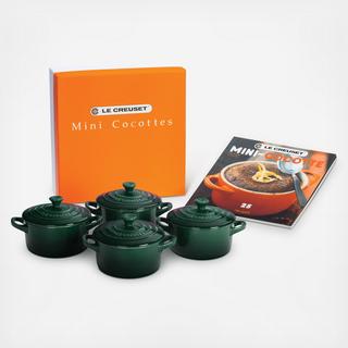 5-Piece Mini Round Cocotte & Cookbook Set