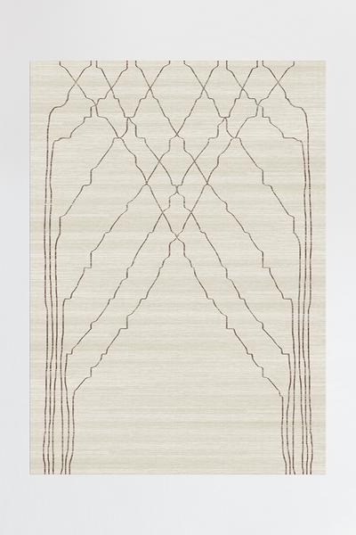 Tabriz Beige Ivory 5'x7' Rug w/ Pad