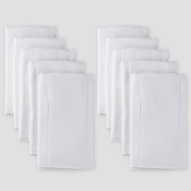 Gerber Baby Organic Cotton 10pk Prefold Gauze Diaper with Absorbent Pad - White One Size
