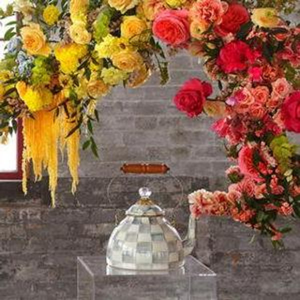 MacKenzie-Childs Sterling Check Tea Kettle