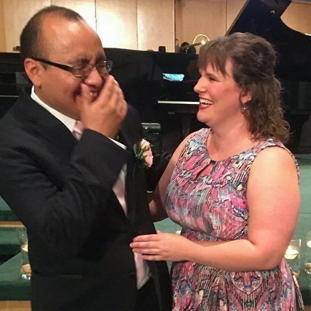 Goofing around after Kathy and Michael's wedding