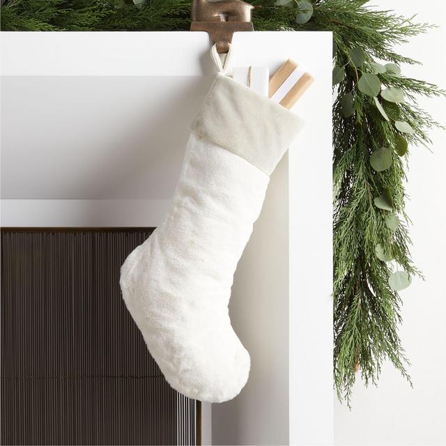 Winter White Faux Fur Stocking