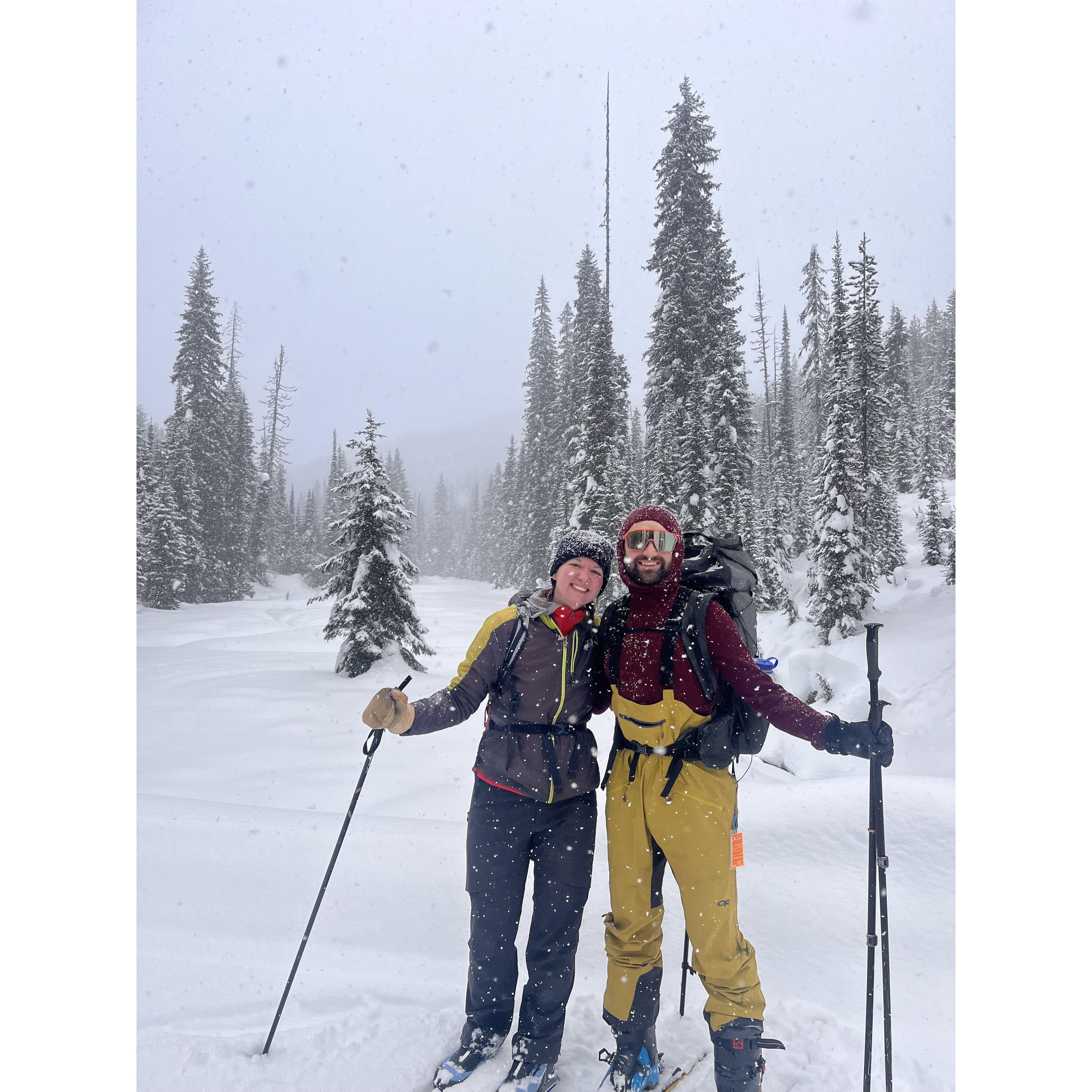 Cross country skiing Lolo Pass with Chris Ryan, Linnea, Laura, and Ian
