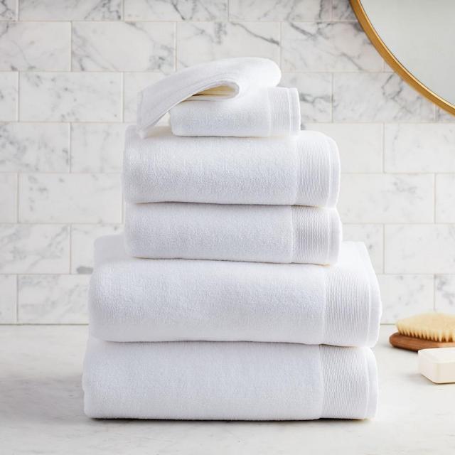 Organic Luxe Fibrosoft Towel, Set of 6, White