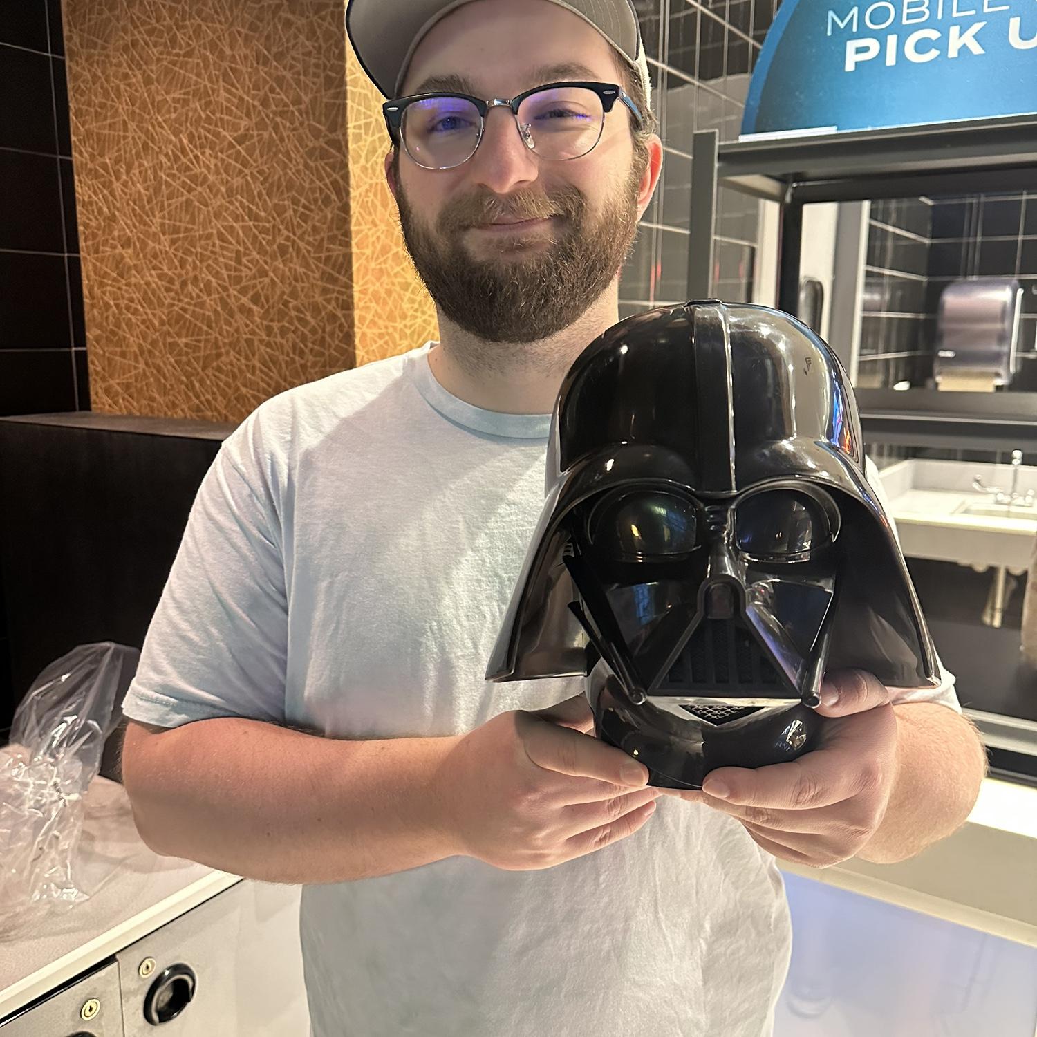 This Darth Vader Popcorn Bucket was where my ring was hidden for 2 months.