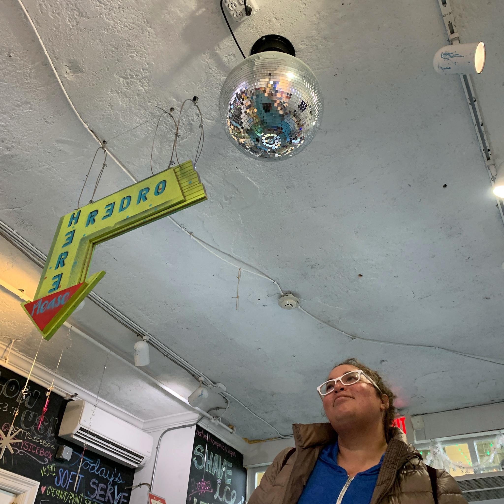 She's a little bit disco ball...