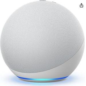 Amazon Echo (newest model), Alexa speaker with premium sound, Ideal for large bedrooms, living rooms and kitchens, Glacier White