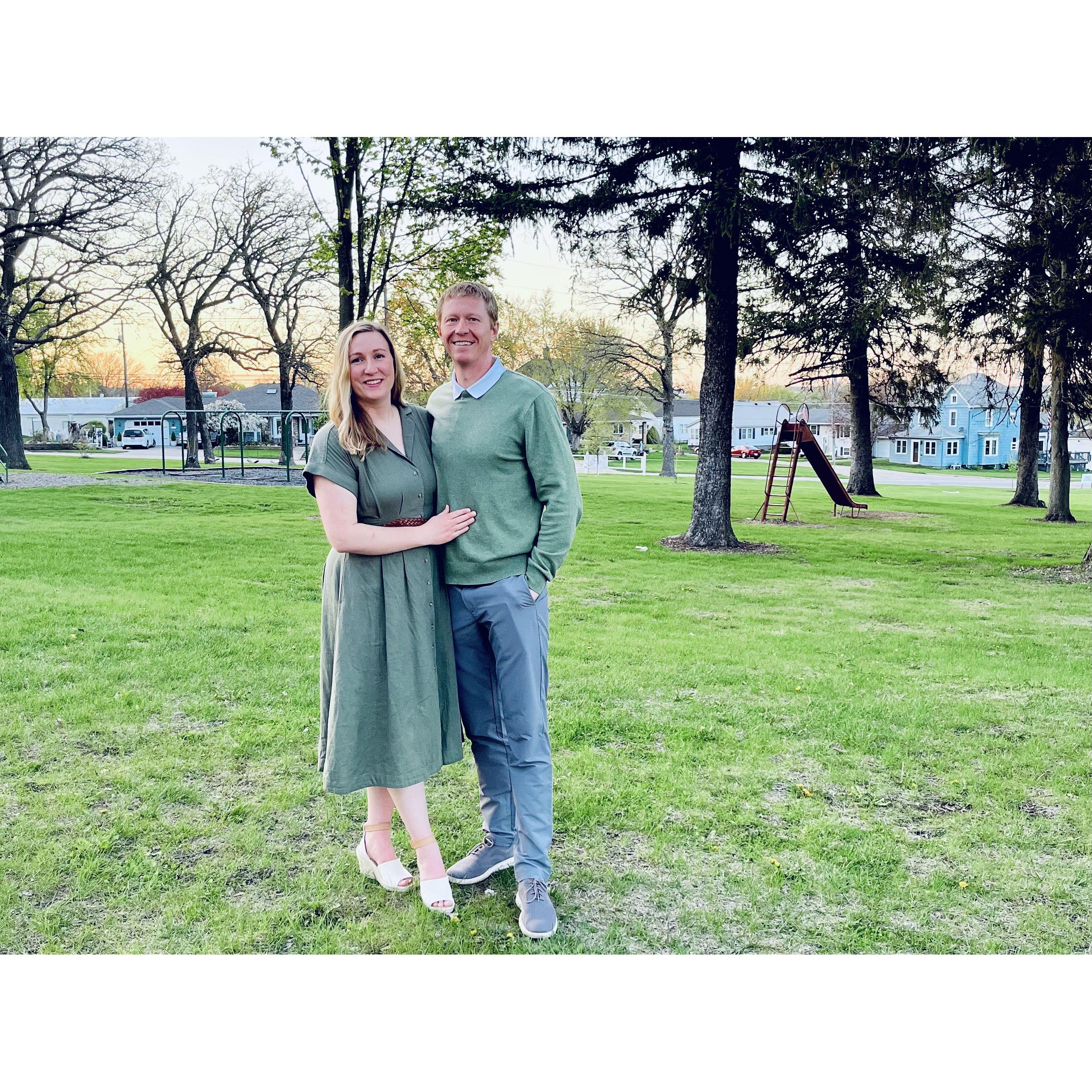 Attending our one and only wedding while engaged.