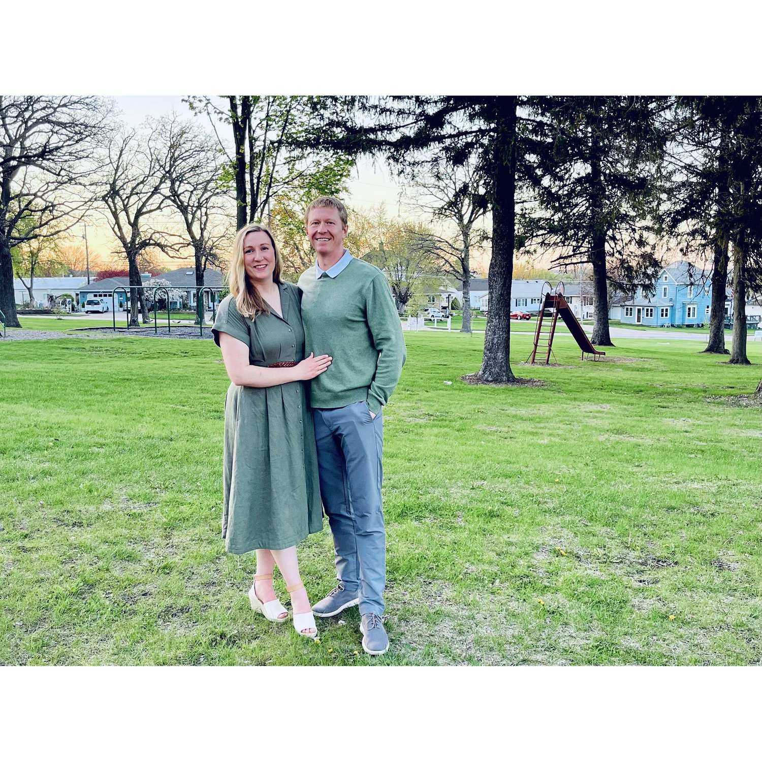 Attending our one and only wedding while engaged.