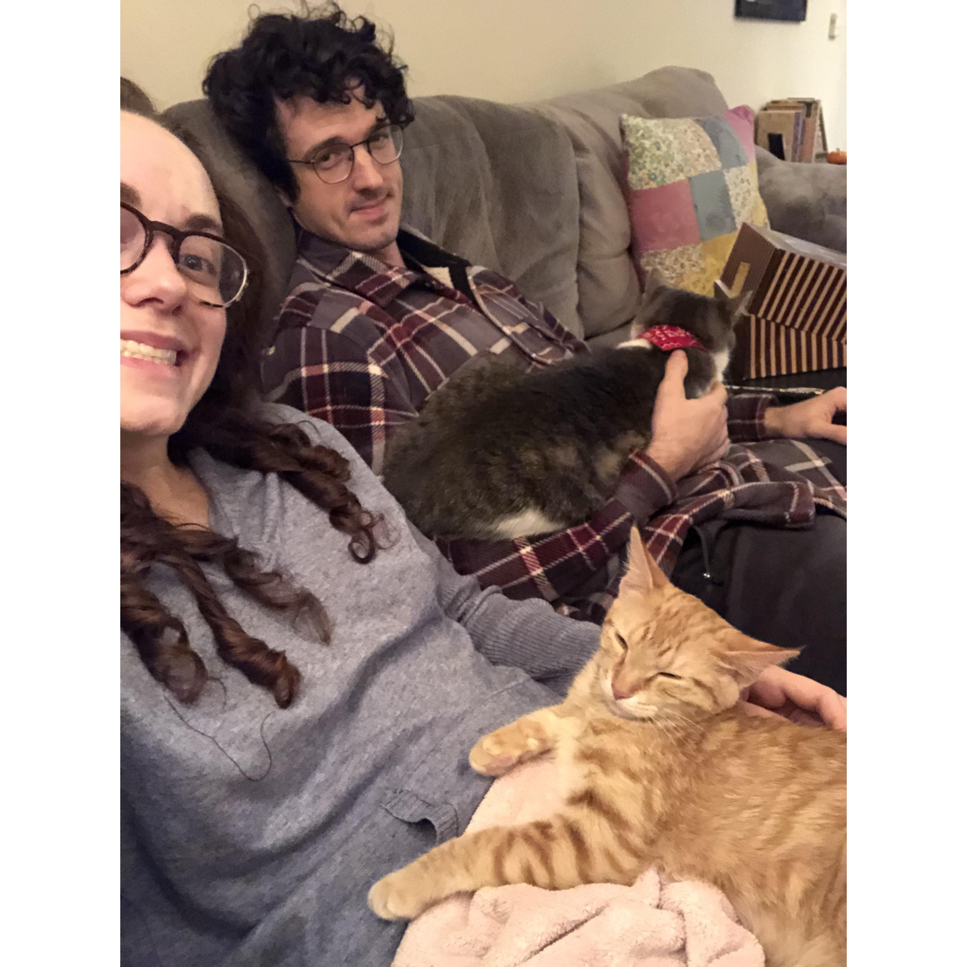 Fall of 2019: Logan moves to Des Moines and we adopt Penny!! We are finally one big, happy family! ❤️