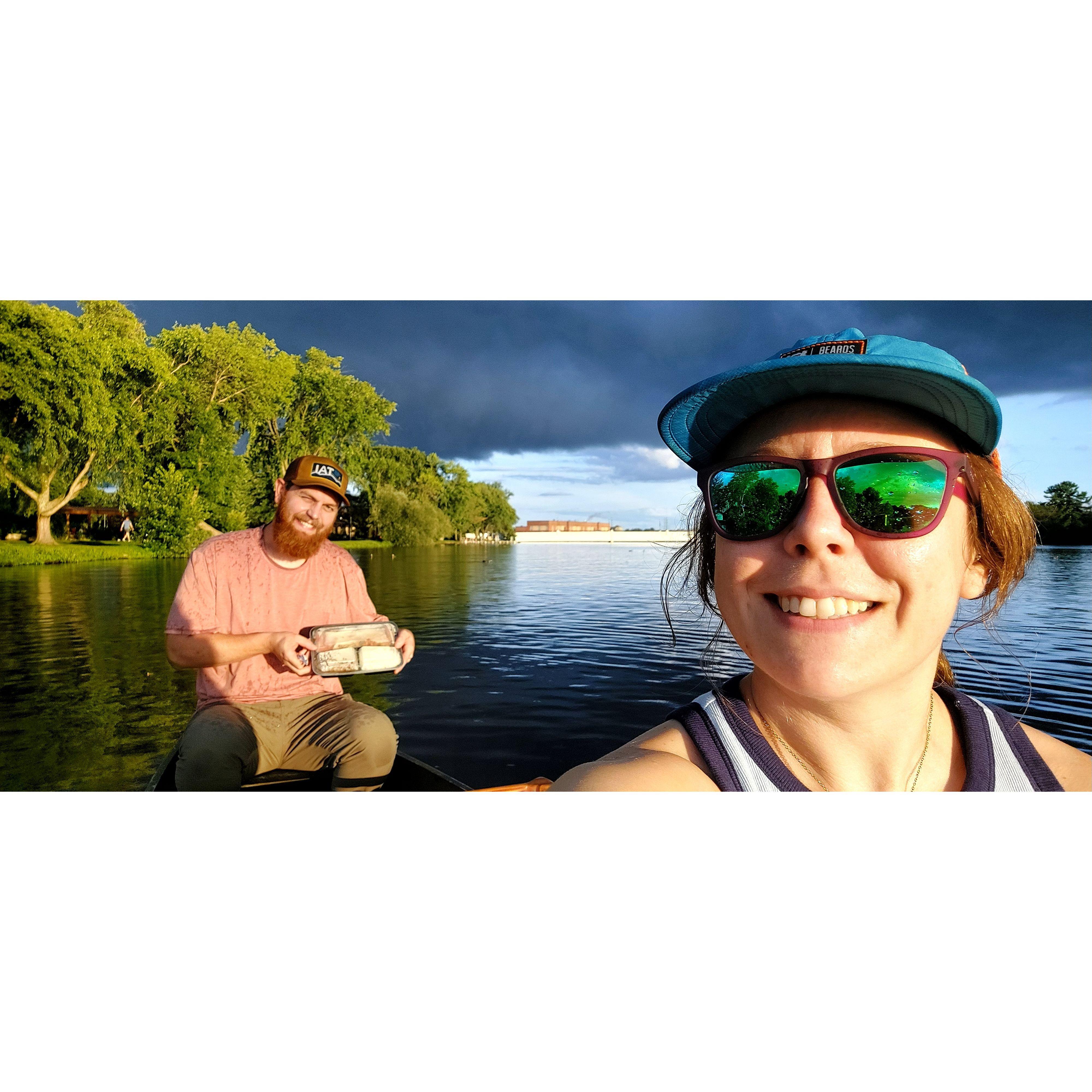 Celebrating Struwve's 35th birthday on the Wisconsin River, July 2025